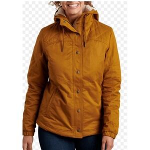 Kuhl Women Celeste Lined Hoody Jacket Tuscan Sun Italian Fleece Lining M